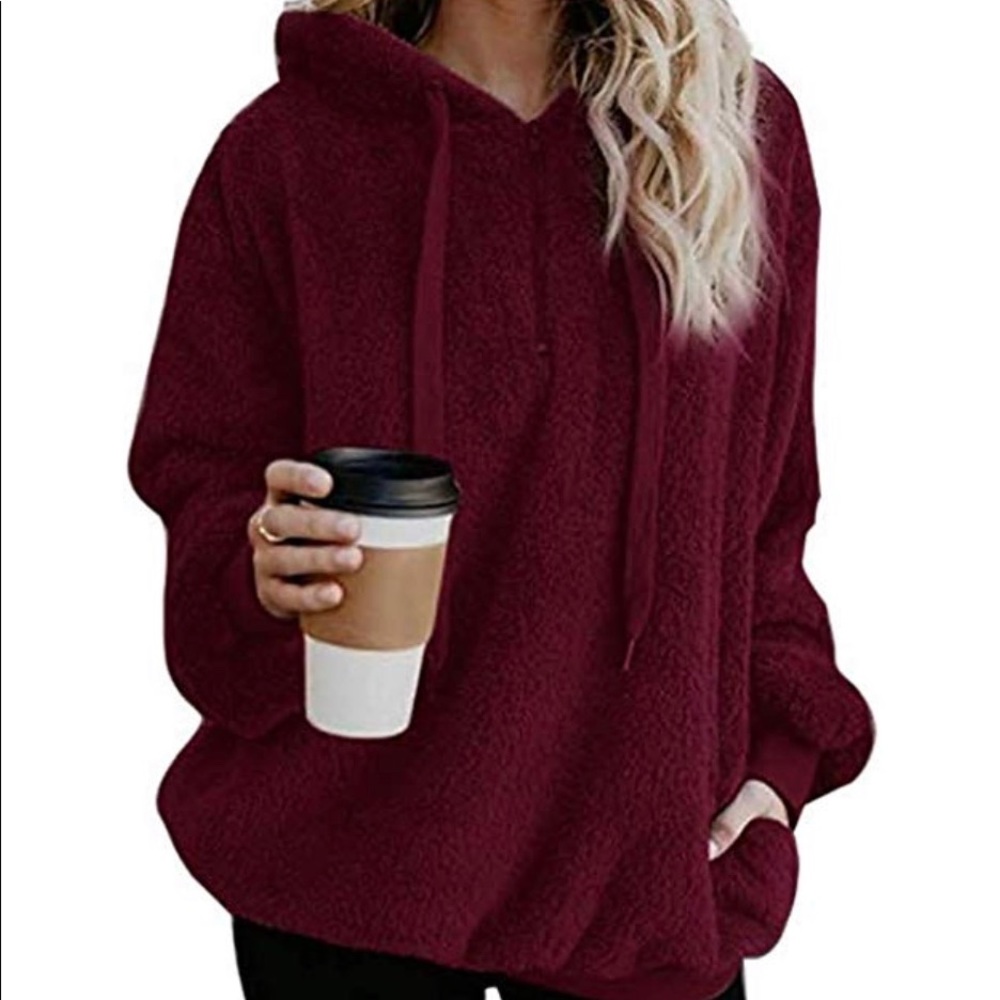 Maroon Fuzzy Sweatshirt